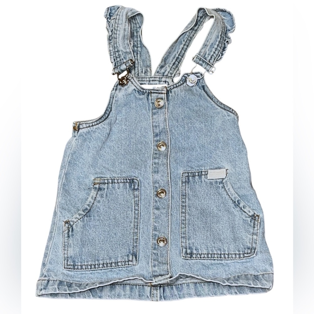 7 For All Mankind Toddler Girl's Denim Overall Dress Size 24 mths
